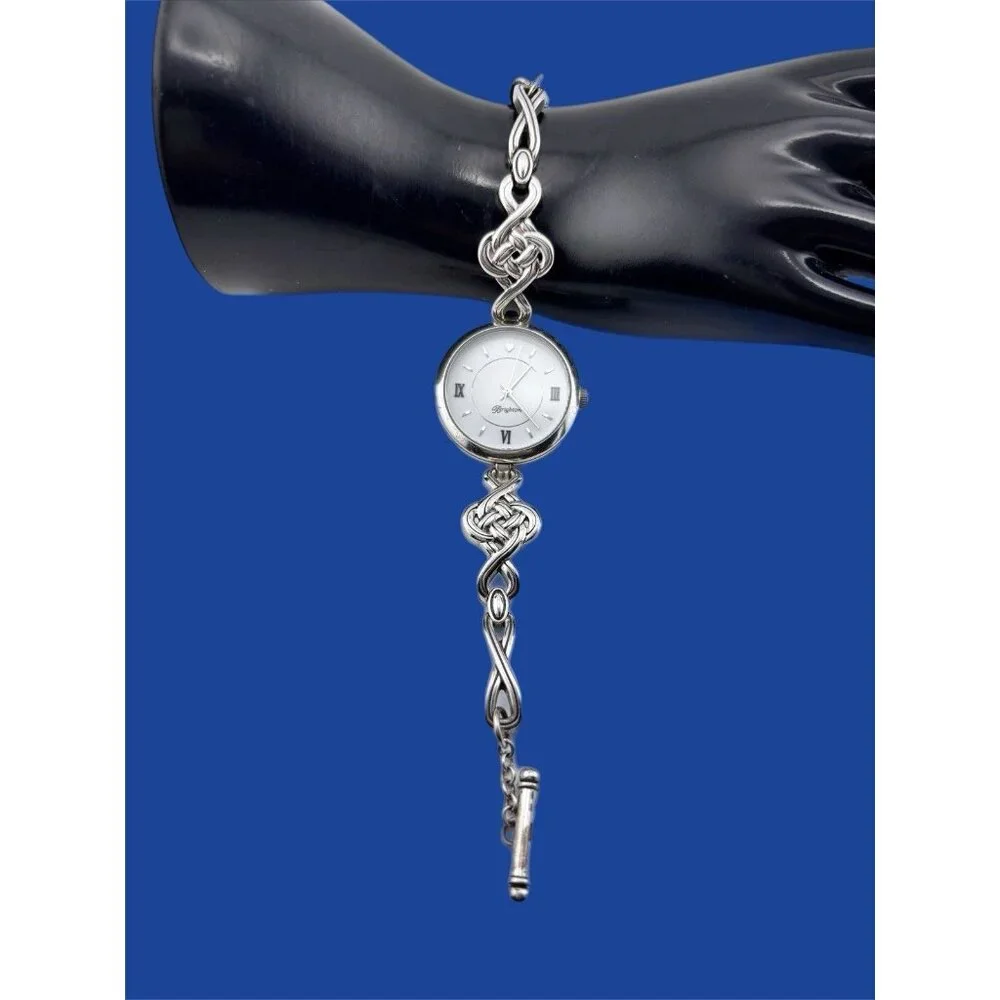 Brighton Interlok Toggle Silver Watch. Silver plated. New Battery